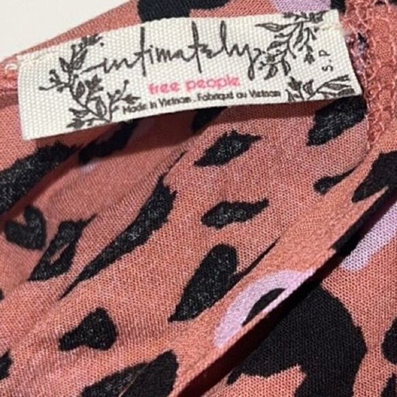 FREE People Bare It All Bodysuit animal print pink sleeveless Size Small - Picture 8 of 13